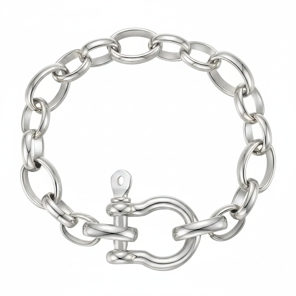 American Design U-shaped Lock Chain Bracelet set in 18K Gold Electroplating