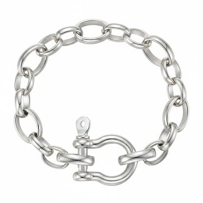 American Bold Hip Hop Design U-shaped Lock Chain Bracelet set in 18K Gold Electroplating Capella Jewellery