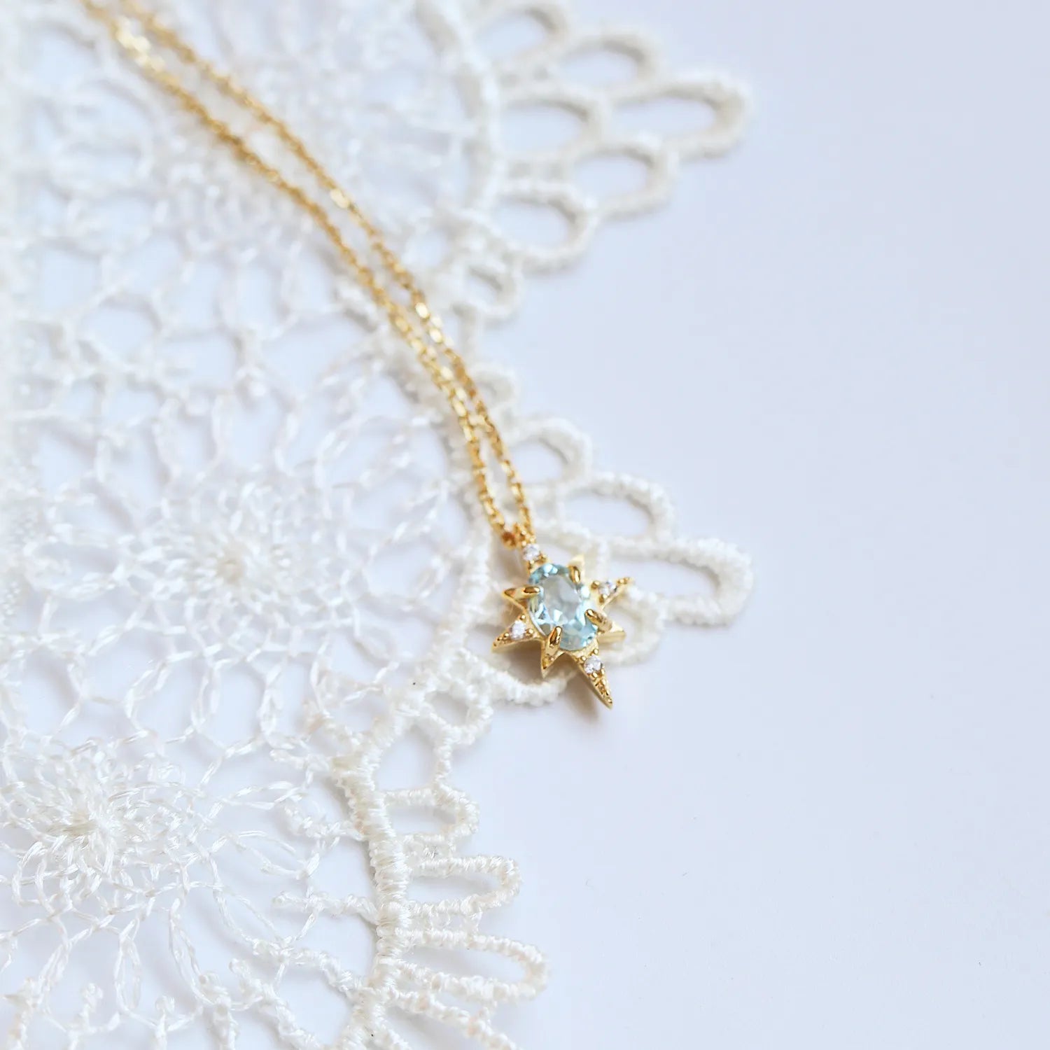 Japanese Natural Turquoise Topaz Gemstone Necklace set in 18K Gold Plated 925 Sterling Silver Capella Jewellery