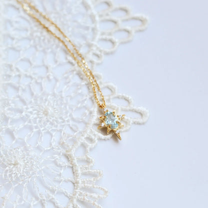 Japanese Natural Turquoise Topaz Gemstone Necklace set in 18K Gold Plated 925 Sterling Silver Capella Jewellery