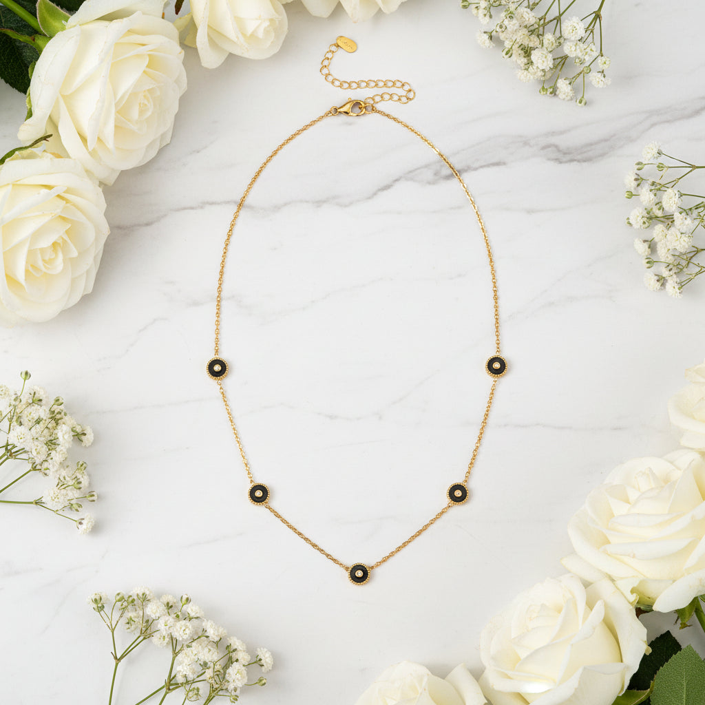 European Rome Inspired Deign Summer Necklace and Bracelet set in 18K Gold Plating Capella Jewellery