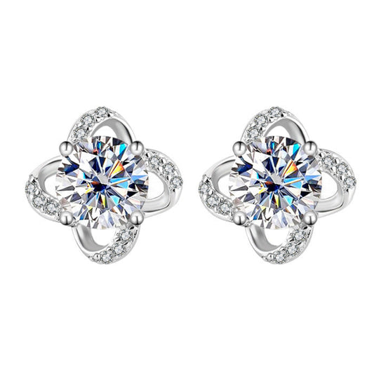 Constellation Meteor Shower Inspired 1 Carat Moissanite Diamond Earrings set in Platinum 925 Silver (GRA)