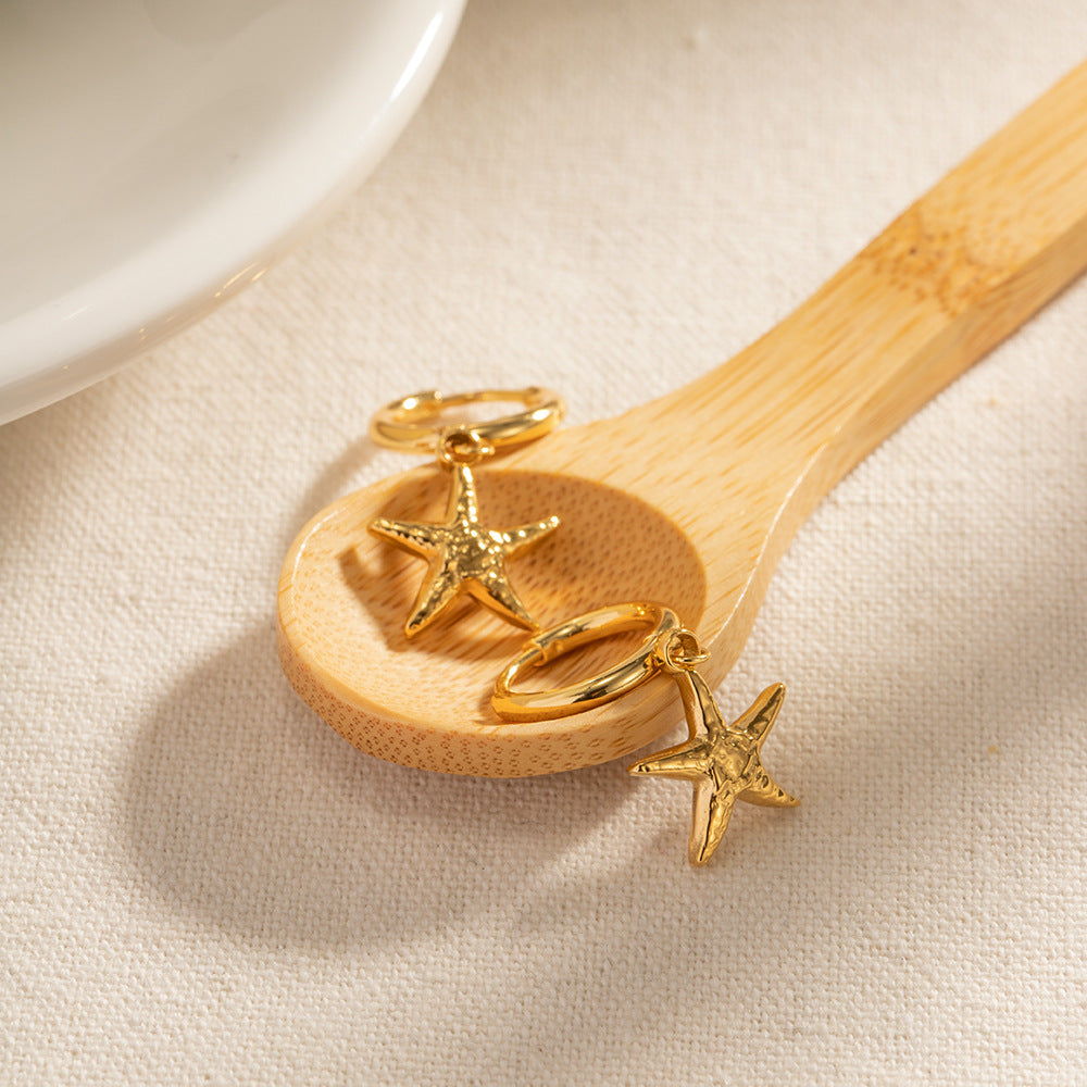 18K Gold Plated Starfish Pendant For Women All-match