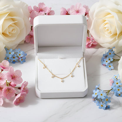 Elegant Italian Design Imitation Pearl Tassel Necklace set in 18K Gold Plating Capella Jewellery