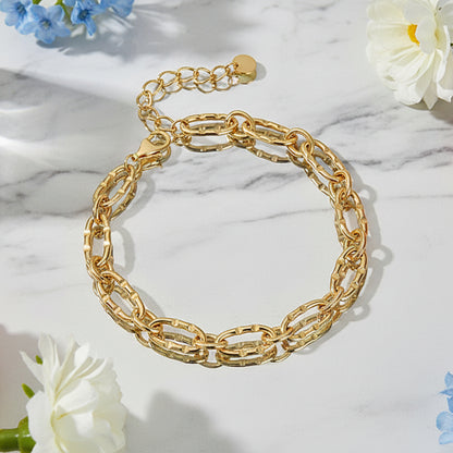 American Hip Hop Inspired Bold Design Bracelet set in 18K Gold Plated 925 Sterling Silver Capella Jewellery