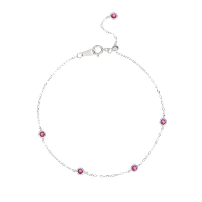 Vintage Italian Delicate Five Ruby Bracelet set in 18K Gold Plated Premium 925 Sterling Silver Capella Jewellery