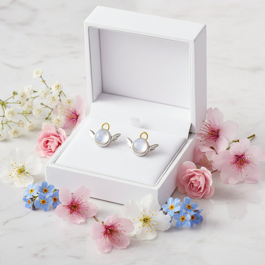 Modern Korean Little Angel Design Earrings set in 925 Pure Sterling Silver
