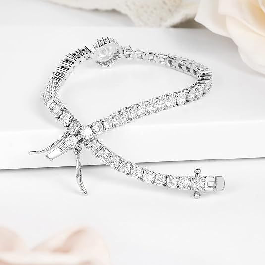 18K Gold Plated Zircon Crystal Full Diamond Tennis Bracelet Japanese Designed