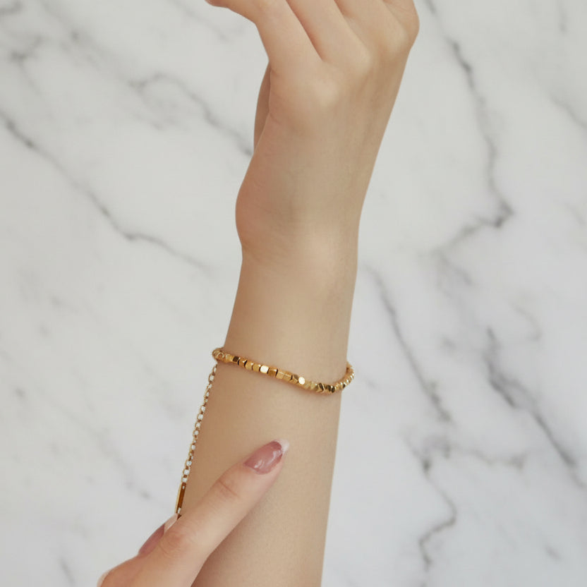 Modern Chic Fragmented Sweets Bracelet set in 18K Gold Plating