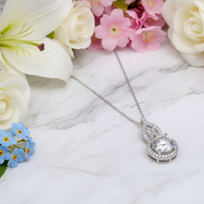 Italian Solitaire Pendent Design 1 Carat Moissanite set in Platinum plated 925 Silver (GRA) Capella Jewellery