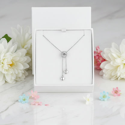 American Hearts Inspired 0.5 Carat Moissanite Pendant set in Platinum Plated 925 Silver (GRA) Capella Jewellery