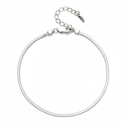 Vintage French Square Snake Bones Chain Bracelet set in Platinum Plated 925 Sterling Silver Capella Jewellery