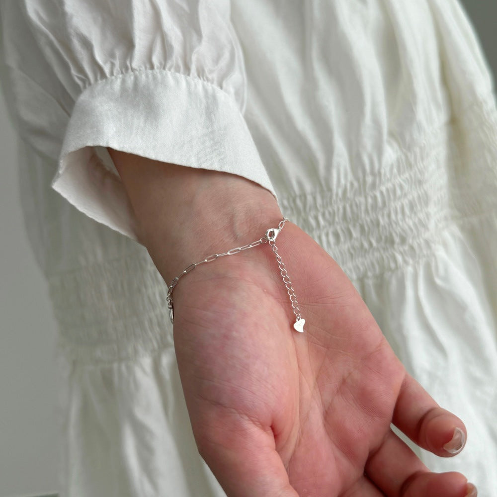 Ocean Starfish and Shell Natural Zircon Gemstone Bracelet set in 925 Sterling Silver