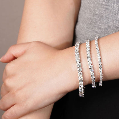 Italian Tennis Bracelet Full 0.5 Carat Moissanite set 18K White Gold Plated 925 Silver (GRA) Capella Jewellery