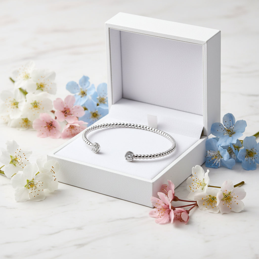 Twist Bangle 1 Carat Moissanite Diamond Bracelet Set in Platinum Gold Plated 925 Silver (GRA)