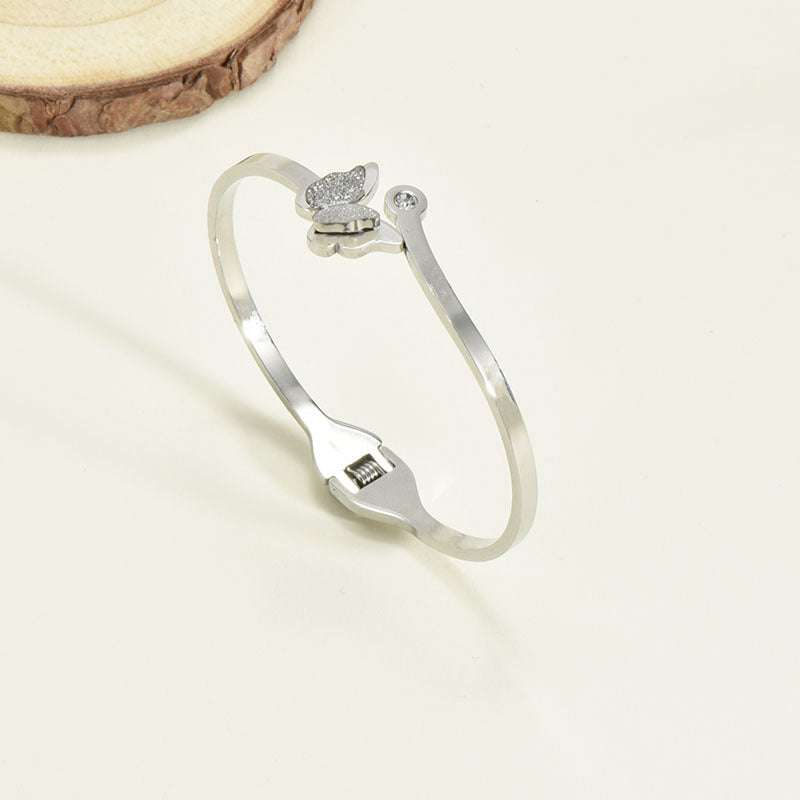 18K Gold Plated Bracelet with Diamond in Beautiful Geometric Korean Style