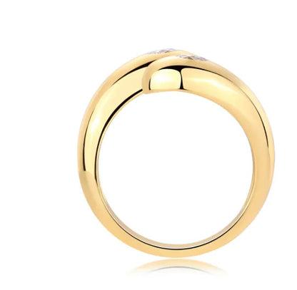 Elegant French Vintage Design 0.6 Carat Moissanite Ring set in 18K Gold Plated 925 Silver (GRA) Capella Jewellery