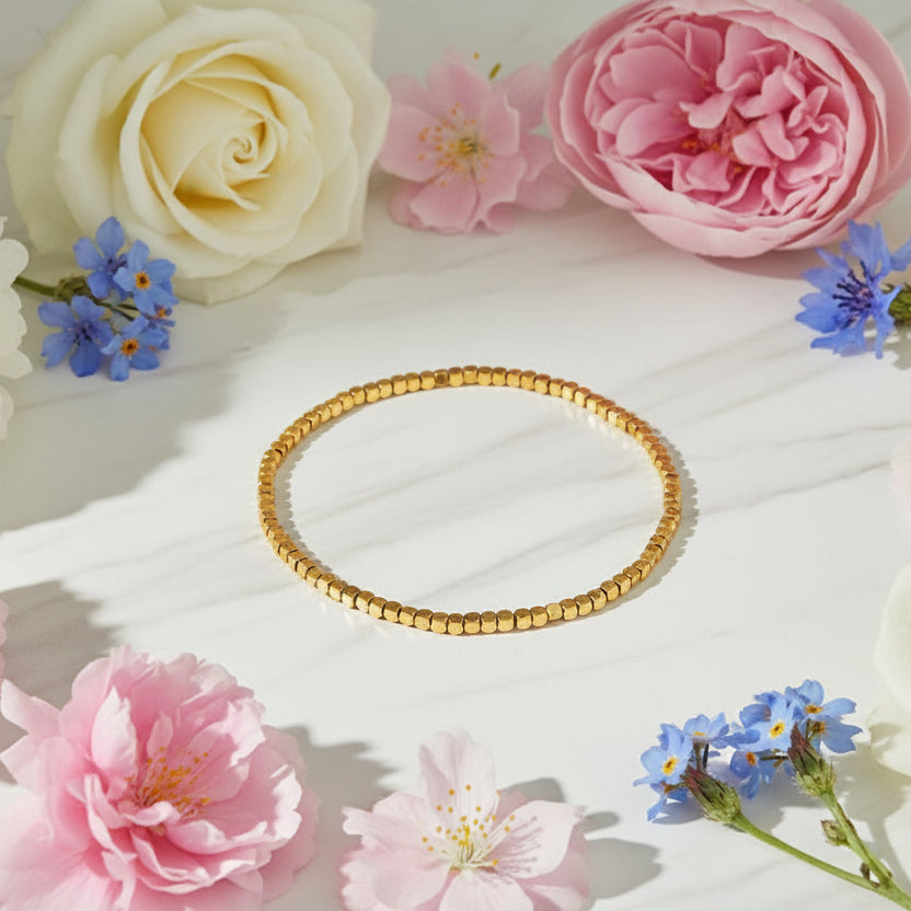 Modern Chic Fragmented Sweets Bracelet set in 18K Gold Plating