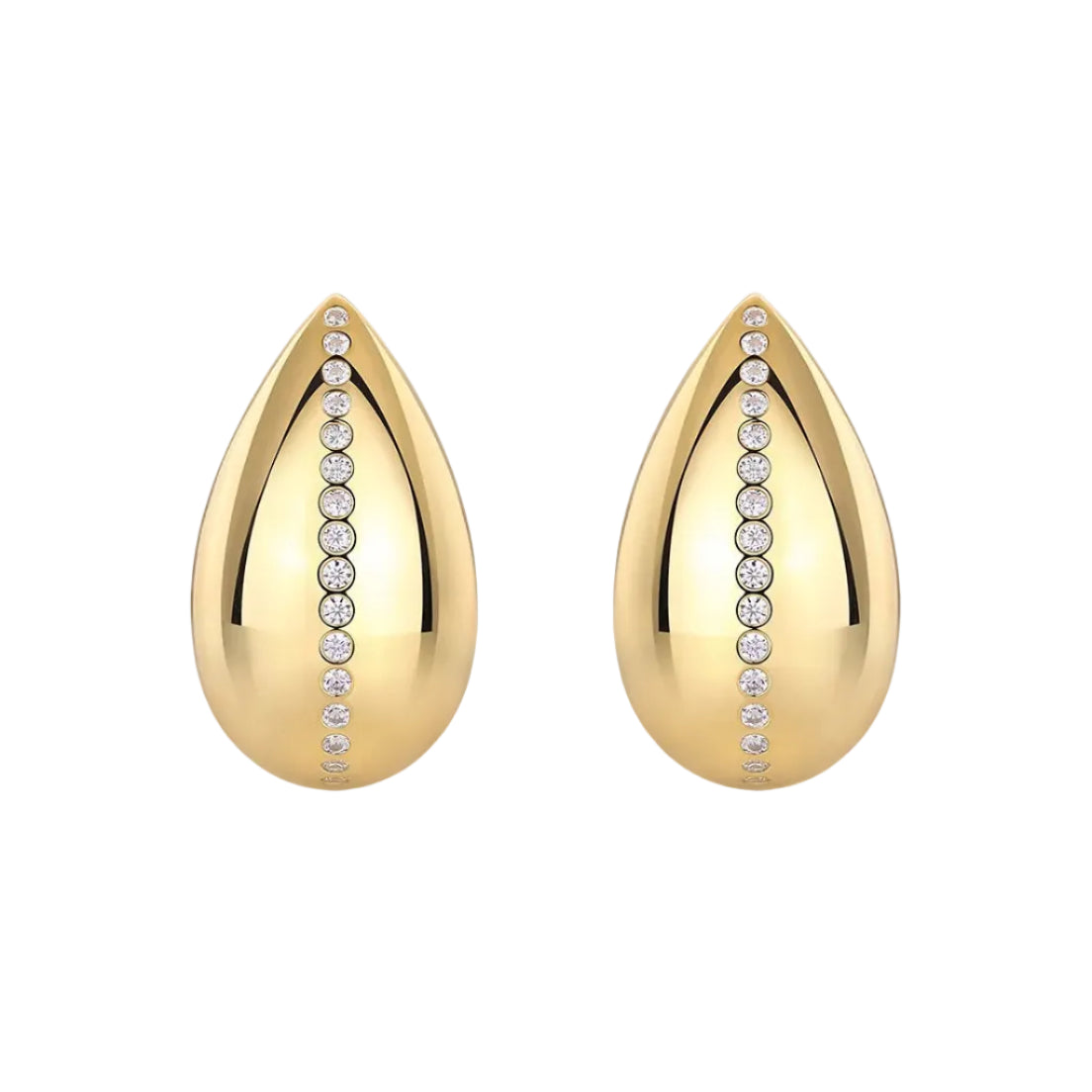 Golden Drop earrings Micro Inlaid Moissanite Diamond set in 18K Gold Plated 925 Silver (GRA)
