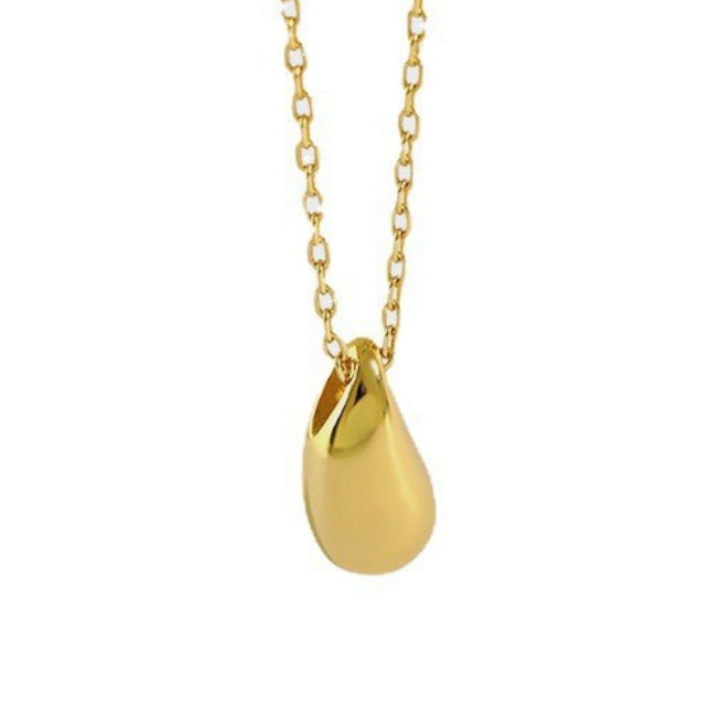 Simple Pear Drop French Design Pendant set in 18K Gold Plated 925 Sterling Silver Necklace