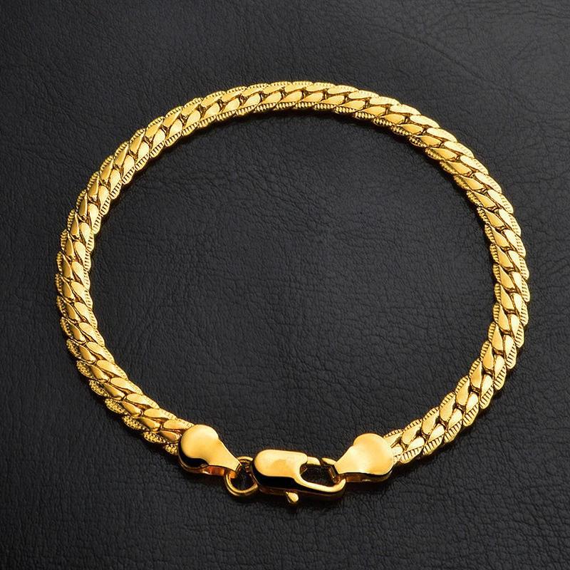 18K Gold Plated 5MM Full Side Necklace and Bracelet