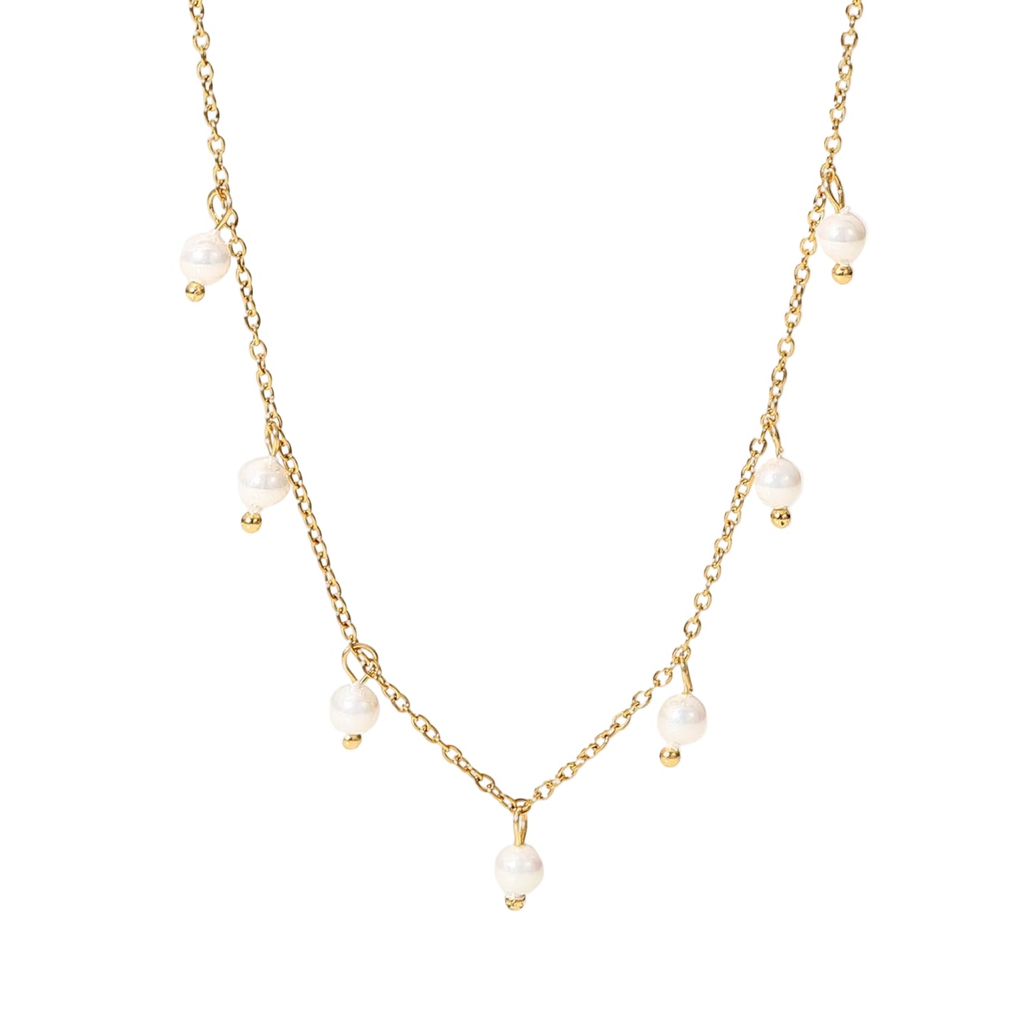 Elegant Italian Design Imitation Pearl Tassel Necklace set in 18K Gold Plating Capella Jewellery