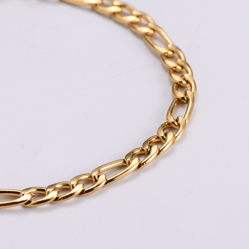 18K Gold Plated and 316 Silver Titanium Ladies Bracelet and Anklet