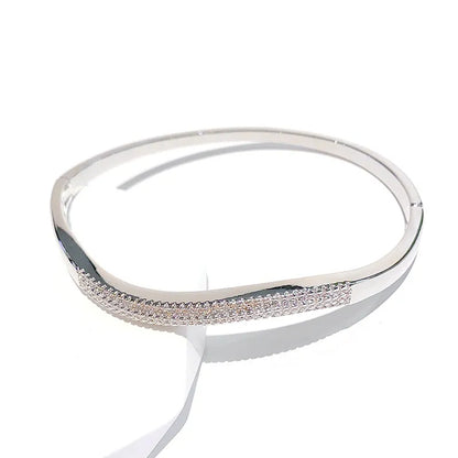 Fashionable Italian Wave Micro Inlaid Natural Zircon Gemstone Bracelet set in 18K Gold Plating Capella Jewellery