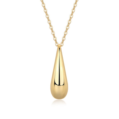 Italian Golden Waterdrop Design Moissanite Necklace set in 18K Gold Plated 925 Silver (GRA) Capella Jewellery