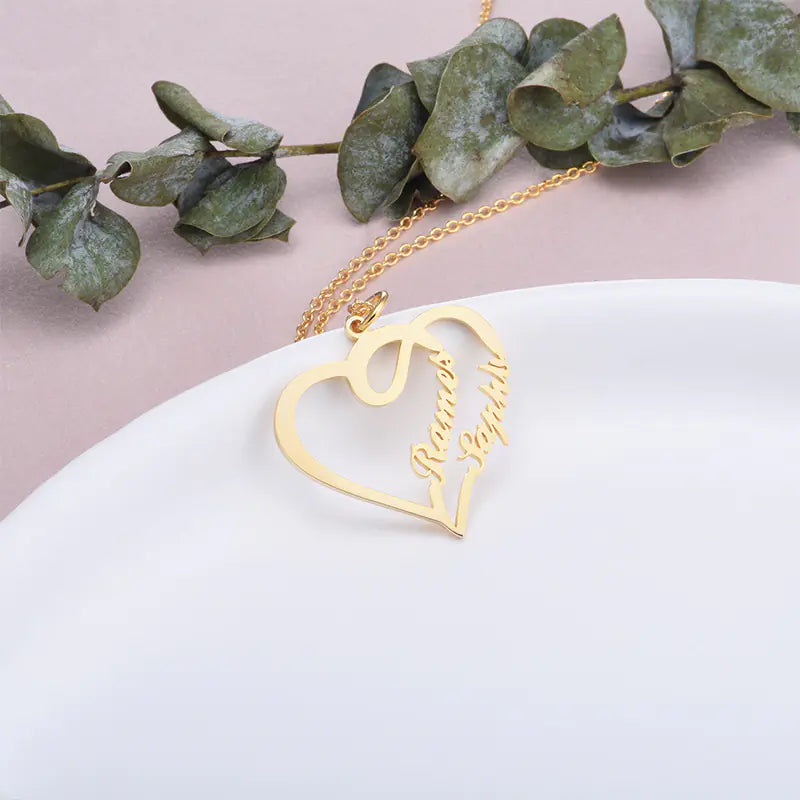 Personalized Heart Shaped Letter Necklace in 925 Silver