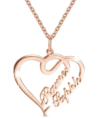 Personalized Heart Shaped Letter Necklace in 925 Silver