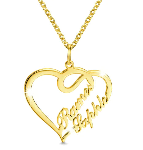 Personalized Heart Shaped Letter Necklace in 925 Silver