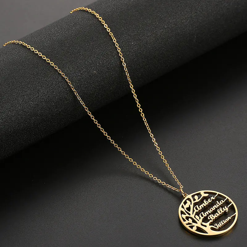 Personalized Name Necklace with Tree of Life Charm