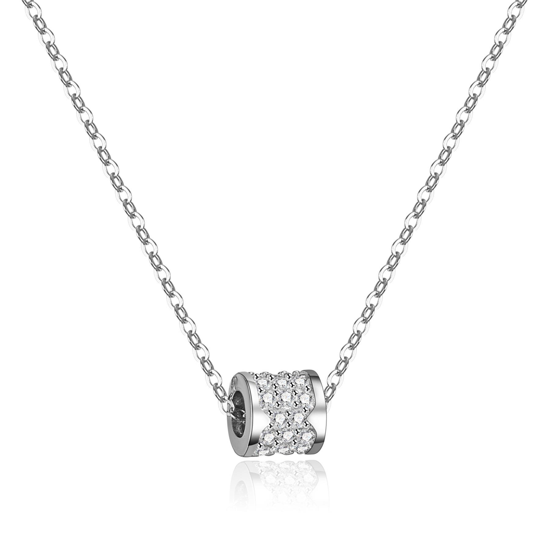 Beijing Inspired Design Micro Inlay 1 Carat Moissanite Diamonds Necklace set in 925 Silver (GRA)