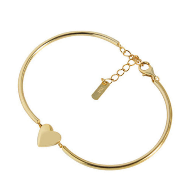 European Love Line 'INS Style' Solid Ring Bracelet set in 18K Gold Plated 925 Pure Sterling Silver Capella Jewellery