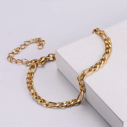 Vintage European Ladies Fashion Curb Chain Bracelet and Anklet set in 18K Gold Plating Capella Jewellery