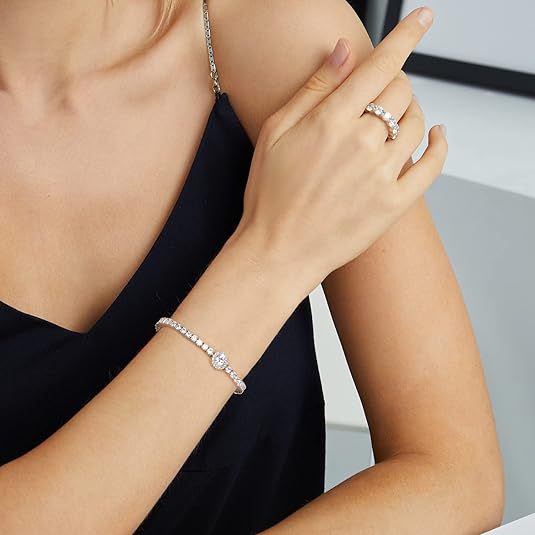 18K Gold Plated Zircon Crystal Full Diamond Tennis Bracelet Japanese Designed