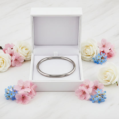 Classic French Chic Inspired Oval and Round Bangle Bracelet set in 18K Gold Plating Capella Jewellery