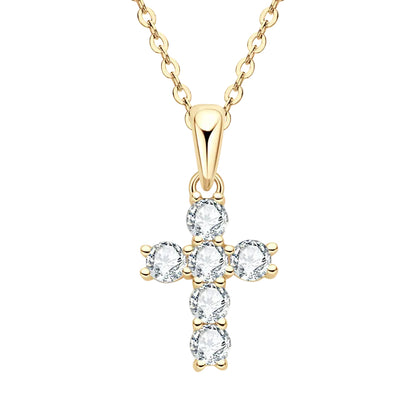 Exquisite Christian Cross 0.66 Carat Moissanite Pendent set in 18K Gold Plated 925 Silver (GRA) Capella Jewellery
