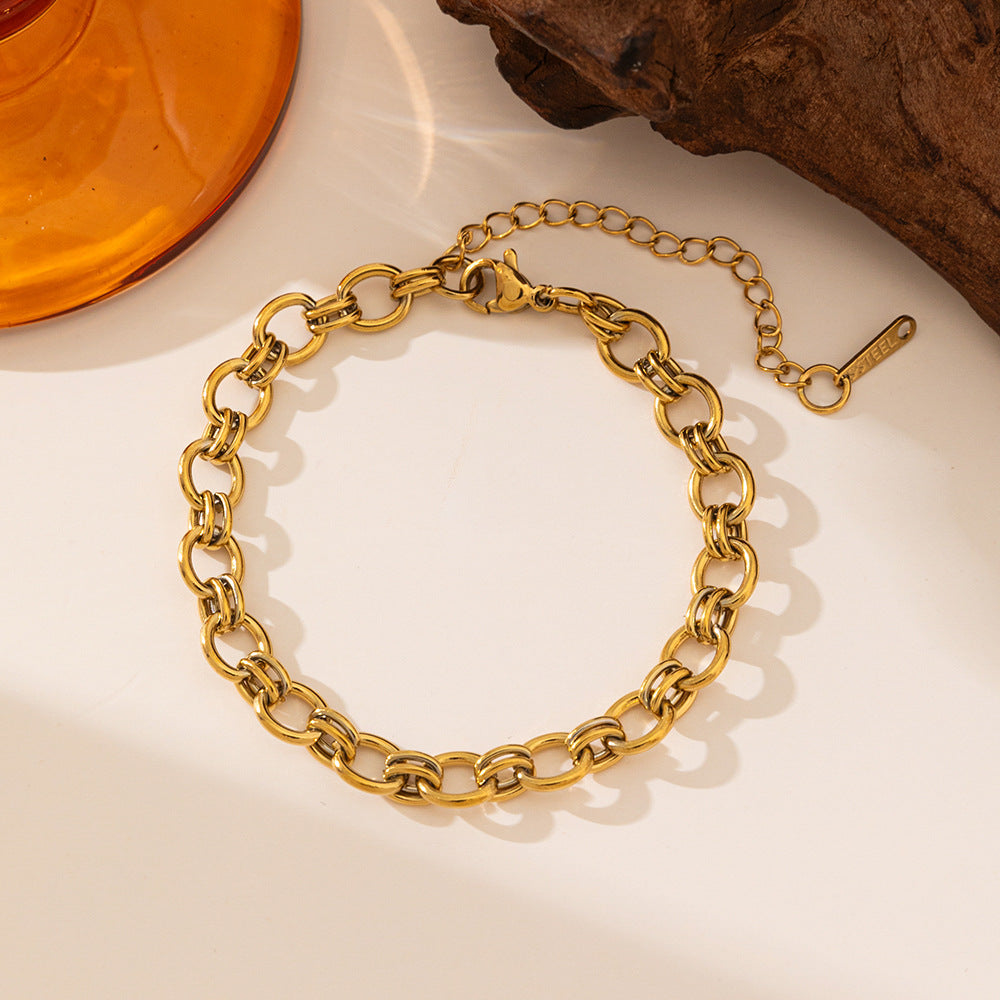 18K Gold Plated Beautiful European Style Chain and Bracelet