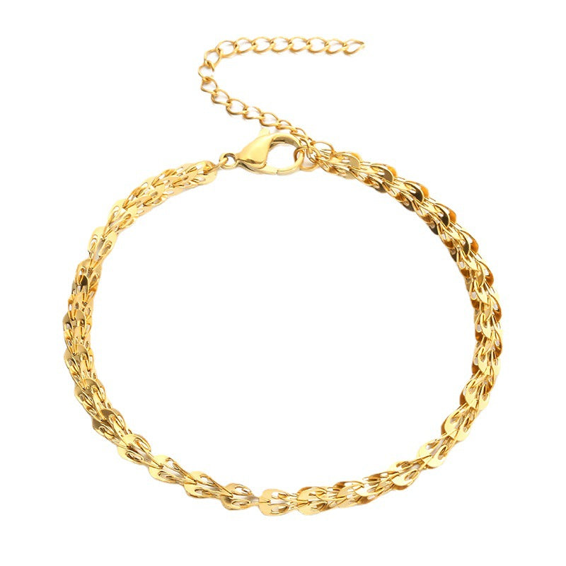 French Vintage Design Delicate Phoenix Tail Bracelet set in 18K Gold Plating