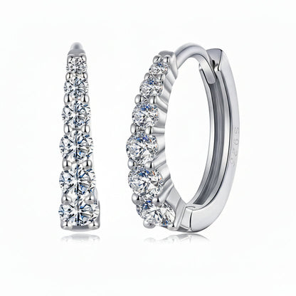 Elegant Italian Cascade 0.4 Carat Moissanite Earrings set in Platinum Plated 925 Silver (GRA) Capella Reya main