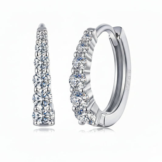 Elegant Italian Cascade 0.4 Carat Moissanite Diamond Earrings set in Platinum Plated 925 Silver (GRA)