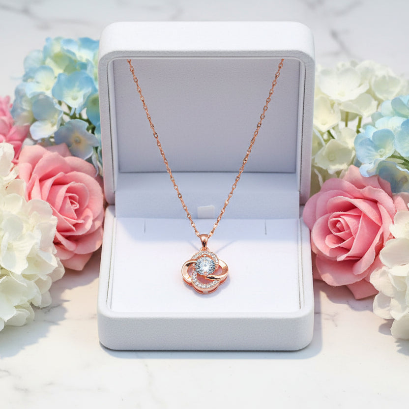 Lucky Charm 1 Carat Natural Zircon Charm Necklace set in 18K Gold plated 925 Silver