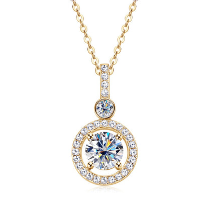 Starlight Compass 1.3 Carat Moissanite Necklace set in 18K Gold Plated 925 Silver (GRA) Capella Jewellery