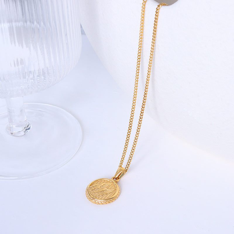 18K Gold Plated Snake Coin Pendant Necklace