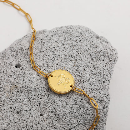 Twelve Constellation Stars Signs Micro Inlaid Natural Zircon Bracelet set in 18K Gold Plating Capella Jewellery