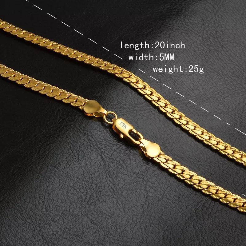 18K Gold Plated 5MM Full Side Necklace and Bracelet