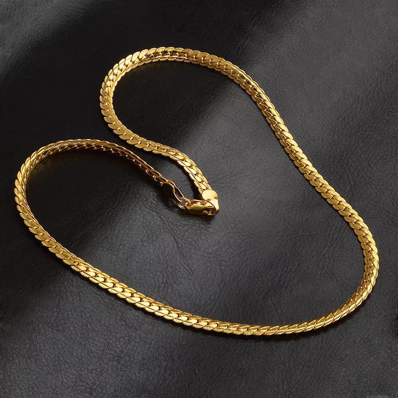 18K Gold Plated 5MM Full Side Necklace and Bracelet