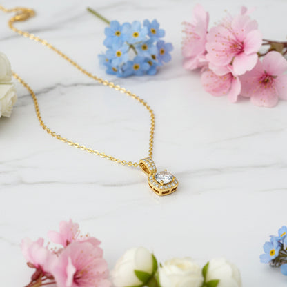 Italian Micro Inlay Rome Design 1 Carat Moissanite Necklace set in 18K Gold Plated 925 Silver (GRA) Capella Jewellery